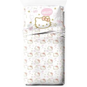 imageJay Franco Hello Kitty Full Size Sheet Set  Super Soft 4 Piece Bedding Set  Floral Microfiber Sheets Includes Reversible Pillow CoversWhite  Hello Kitty