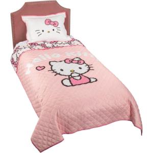 imageJay Franco Minecraft Bad Night Twin Quilt ampamp Sham Set  Super Soft Kids Bedding Features Creeper ampamp Enderman  Fade Resistant Microfiber Official Minecraft ProductPink  Hello Kitty