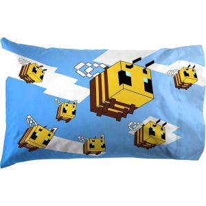 imageJay Franco Minecraft Busy Working Bees 1 Pack Pillowcase  DoubleSided Super Soft BeddingBlue  Minecraft