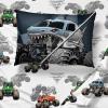 imageJay Franco Blippi ampamp Meekah Trucks Full Comforter Set  7 Piece Blue Bedding Sheet Set ampamp Pillow Covers  Super Soft Microfiber Bed SetMulti  Monster Jam