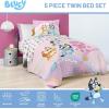 imageJay Franco Bluey Twin Size Comforter Set  5 Piece Bedding Includes Sheet Set ampamp Pillow Covers  Super Soft Cozy Pink Bedding