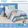 imageJay Franco Bluey Twin Size Comforter Set  5 Piece Bedding Includes Sheet Set ampamp Pillow Covers  Super Soft Cozy Striped Bedding
