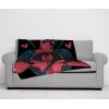 imageJay Franco Marvel Deadpool Hearts Plush Throw Blanket  Measures 50 x 70 inches  Super Soft Lightweight Fleece Bedding Red and Black