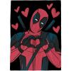 imageJay Franco Marvel Deadpool Hearts Plush Throw Blanket  Measures 50 x 70 inches  Super Soft Lightweight Fleece Bedding Red and Black