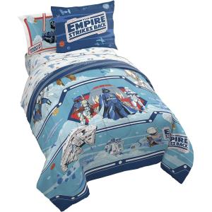 imageJay Franco Blippi ampamp Meekah Trucks Full Comforter Set  7 Piece Blue Bedding Sheet Set ampamp Pillow Covers  Super Soft Microfiber Bed SetBlue  Star Wars