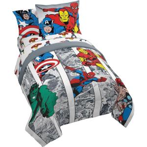 imageJay Franco Blippi ampamp Meekah Trucks Full Comforter Set  7 Piece Blue Bedding Sheet Set ampamp Pillow Covers  Super Soft Microfiber Bed SetMulti  Avengers