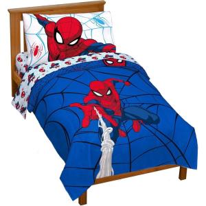 imageJay Franco Blippi ampamp Meekah Trucks Full Comforter Set  7 Piece Blue Bedding Sheet Set ampamp Pillow Covers  Super Soft Microfiber Bed SetMulti  Spiderman