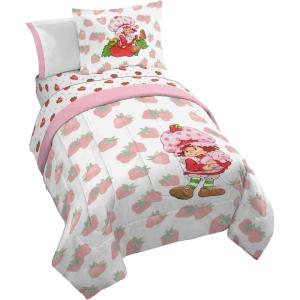 imageJay Franco Blippi ampamp Meekah Trucks Full Comforter Set  7 Piece Blue Bedding Sheet Set ampamp Pillow Covers  Super Soft Microfiber Bed SetPink  Strawberry Shortcake