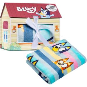 imageJay Franco Bluey Throw Blanket with Gift Box  Throw Measures 46 x 60 Inches  Super Soft Special Edition Fleece BeddingMulti  Bluey