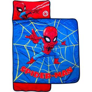 imageJay Franco Marvel Super Hero Adventures Avengers Nap Mat  Builtin Pillow and Blanket Featuring Captain America  Super Soft Microfiber KidsToddlerChildrens Bedding Age 35Blue  Spiderman