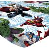 imageMarvel Avengers Heroic Age BlueWhite 3 Piece Twin Sheet Set with Captain America Thor Ironman ampamp Hulk