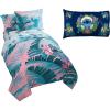 imageJay Franco Lilo and Stitch Floral Fun Twin Bed Set and Hawaii Garden Pillowcase Bundle