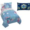 imageJay Franco Lilo and Stitch Paradise Deam Twin Bed Set and Hawaii Garden Pillowcase Bundle