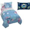 imageJay Franco Lilo and Stitch Paradise Dream Queen Bed Set and Hawaii Garden Pillowcase Bundle
