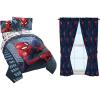 imageJay Franco Marvel Spiderman Crawl Queen Bed Set and Saving The Day Drapes Bundle
