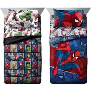 imageJay Franco Avengers Team and Spiderman Burst 10 Piece Full Bed Set Bundle