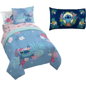 imageJay Franco Lilo and Stitch Paradise Deam Twin Bed Set and Hawaii Garden Pillowcase Bundle