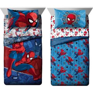 imageJay Franco Spiderman Burst and Spidey Faces 10 Piece Full Bed Set Bundle