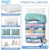 imageJay Franco Bluey Full Size Comforter Set  7 Piece Bedding Includes Sheet Set ampamp Pillow Covers  Super Soft Cozy Striped Bedding