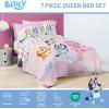 imageJay Franco Bluey Queen Size Comforter Set  7 Piece Bedding Includes Sheet Set ampamp Pillow Covers  Super Soft Cozy Pink Bedding