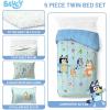 imageJay Franco Bluey Twin Size Comforter Set  5 Piece Bedding Includes Sheet Set ampamp Pillow Covers  Super Soft Cozy Light Blue Bedding