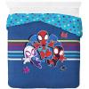 imageJay Franco Duvet Cover Set  3 Piece Comforter Cover and Sham Set Super Soft Cozy Kids Bedding Insert Not Included Grey  Teenage Mutant Ninja Turtles TwinBlue  Spidey  Friends
