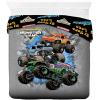 imageJay Franco Duvet Cover Set  3 Piece Comforter Cover and Sham Set Super Soft Cozy Kids Bedding Insert Not Included Grey  Teenage Mutant Ninja Turtles TwinGrey  Monster Jam