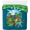 imageJay Franco Duvet Cover Set  3 Piece Comforter Cover and Sham Set Super Soft Cozy Kids Bedding Insert Not Included Grey  Teenage Mutant Ninja Turtles TwinBlue  Minecraft