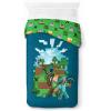 imageJay Franco Duvet Cover Set  3 Piece Comforter Cover and Sham Set Super Soft Cozy Kids Bedding Insert Not Included Grey  Teenage Mutant Ninja Turtles TwinBlue  Minecraft