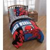 imageJay Franco Marvel Spiderman Webbed Wonder Twin Bed Set and Spidey Daze Drapes Bundle