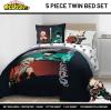 imageJay Franco My Hero Academia Twin Size Comforter Set  5 Piece Bedding Includes Sheet Set ampamp Pillow Covers  Super Soft Anime Bedding