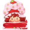 imageStrawberry Shortcake Pink Strawberries Galore Nogginz Set  40 x 50 Inch Blanket ampamp Pillow Kids Super Soft 2 Piece Set
