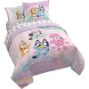 imageJay Franco Bluey Queen Size Comforter Set  7 Piece Bedding Includes Sheet Set ampamp Pillow Covers  Super Soft Cozy Pink Bedding
