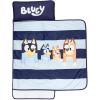 imageJay Franco Bluey Sleepy Time Nap Mat  Builtin Pillow and Blanket  Super Soft Microfiber KidsToddlerChildrens Bedding Ages 37