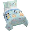 imageJay Franco Bluey Twin Size Comforter Set  5 Piece Bedding Includes Sheet Set ampamp Pillow Covers  Super Soft Cozy Light Blue Bedding