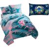 imageJay Franco Lilo and Stitch Floral Fun Queen Bed Set and Hawaii Garden Pillowcase Bundle