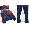 imageJay Franco Marvel Spiderman Burst Twin Bed Set and Saving The Day Drapes Bundle