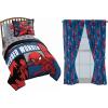 imageJay Franco Marvel Spiderman Webbed Wonder Twin Bed Set and Spidey Daze Drapes Bundle