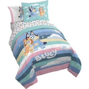 imageJay Franco Bluey Full Size Comforter Set  7 Piece Bedding Includes Sheet Set ampamp Pillow Covers  Super Soft Cozy Striped Bedding