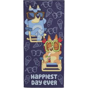 imageJay Franco Bluey ampamp Bingo Beach Towel  Kids Super Soft ampamp Absorbent 100 Cotton Towel for Bath and Pool Measures 28 x 58