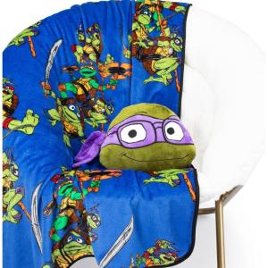 imageJay Franco Nickelodeon Teenage Mutant Ninja Turtles Mutant Mayhem Donatello Nogginz Set  40 x 50 Inch Blanket ampamp Plush Pillow Set Kids Super Soft 2 Piece SetPurple  Donatello