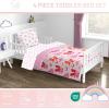 imageCowgirl Boots ampamp Bows Comforter Set for Toddler Bed Frame  4 Piece Bedding Includes Sheet Set Pillow Covers  Super Soft Cozy Pink Disco Bedding