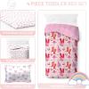 imageCowgirl Boots ampamp Bows Comforter Set for Toddler Bed Frame  4 Piece Bedding Includes Sheet Set Pillow Covers  Super Soft Cozy Pink Disco Bedding