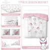 imageDisney Aristocats Marie Queen Size Satin Comforter Set  7 Piece Bedding Includes Sheet Set ampamp Pillow Covers  Super Soft Silky Cozy Bedding