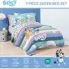 imageJay Franco Bluey Queen Size Comforter Set  7 Piece Bedding Includes Sheet Set ampamp Pillow Covers  Super Soft Cozy Striped Bedding