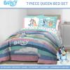 imageJay Franco Bluey Queen Size Comforter Set  7 Piece Bedding Includes Sheet Set ampamp Pillow Covers  Super Soft Cozy Striped Bedding