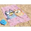 imageJay Franco Bluey ampamp Bingo Beach Towel  Pink Kids Super Soft ampamp Absorbent 100 Cotton Towel for Bath and Pool Measures 28 x 59