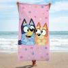 imageJay Franco Bluey ampamp Bingo Beach Towel  Pink Kids Super Soft ampamp Absorbent 100 Cotton Towel for Bath and Pool Measures 28 x 59