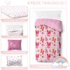 imageJay Franco Cowgirl Boots ampamp Pink Bows Twin Comforter Set  5 Piece Bedding Includes Sheet Set ampamp Pillow Covers  Super Soft Cozy Pink Disco Bedding