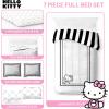 imageJay Franco Sanrio Hello Kitty Full Size Comforter Set 7 Piece Black ampamp White Bedding Includes Sheet Set ampamp Pillow Covers  Super Soft Cozy Kawaii Bedding